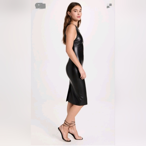 ALICE + OLIVIA DELORA VEGAN LEATHER SLEEVELESS MIDI DRESS SIZE 2 - Picture 10 of 16